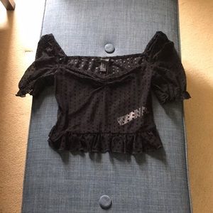 Forever 21 Sheer Polka Dot Blouse